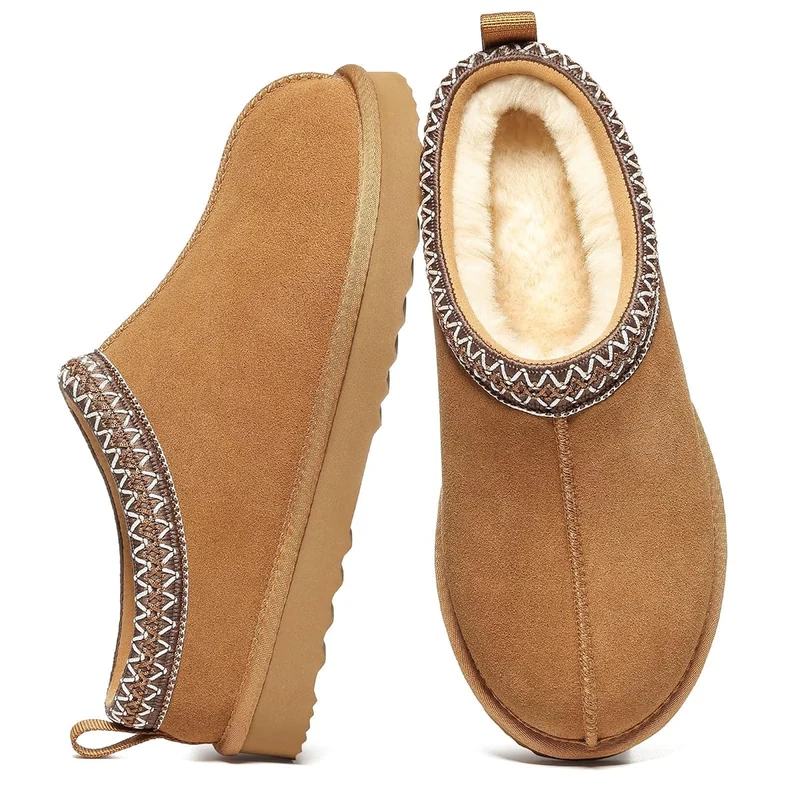 Suede Fur-Lined Winter Slippers Cove Shoe Company footwear